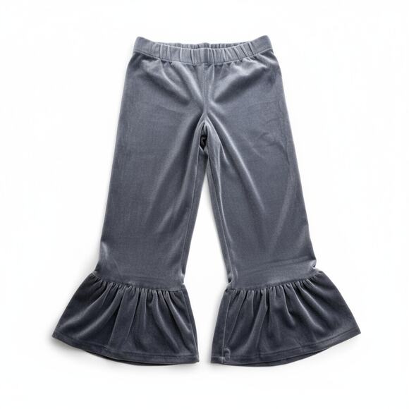 Matilda Jane Gray Velour Ruffles Party Pants Sz 6 NWT - Picture 2 of 5